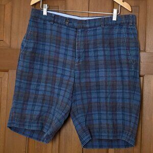 BROOKS BROTHERS Linen Plaid Bermuda Short 36x10